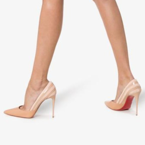 Christian Louboutin Shoes - NWT❤️Christian Louboutin❤️Nude Super 100 Suede Patent Pumps